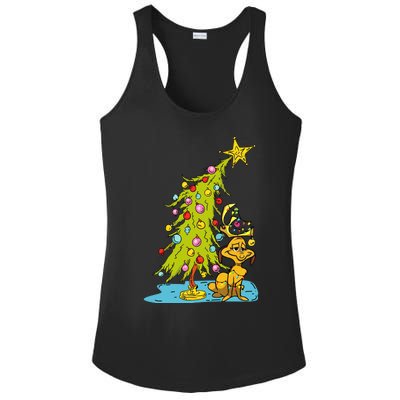 Christmas With Dog Max And Whoville Tree Dog Christmas Lights Ladies PosiCharge Competitor Racerback Tank