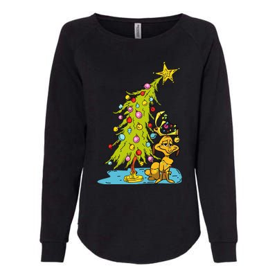 Christmas With Dog Max And Whoville Tree Dog Christmas Lights Womens California Wash Sweatshirt