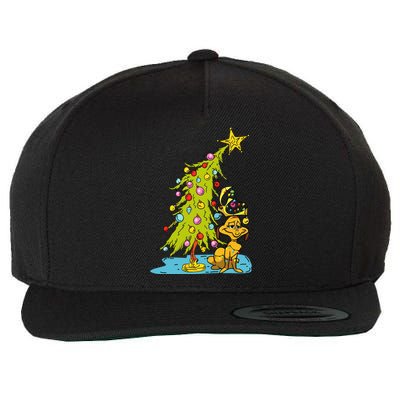 Christmas With Dog Max And Whoville Tree Dog Christmas Lights Wool Snapback Cap