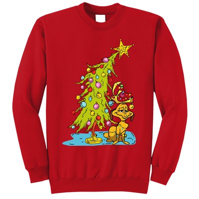 Christmas With Dog Max And Whoville Tree Dog Christmas Lights Sweatshirt