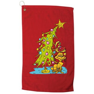 Christmas With Dog Max And Whoville Tree Dog Christmas Lights Golf Towel