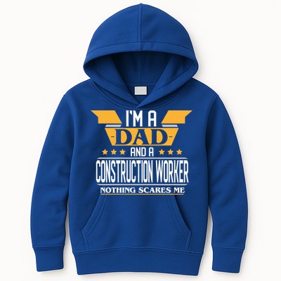 Construction Worker Dad Gift For Fathers Day Gift Kids Hoodie