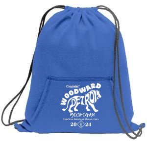 Cruisin Woodward Detroit Michigan Timeless American Classic Cars 2024 M1 Sweatshirt Cinch Pack Bag