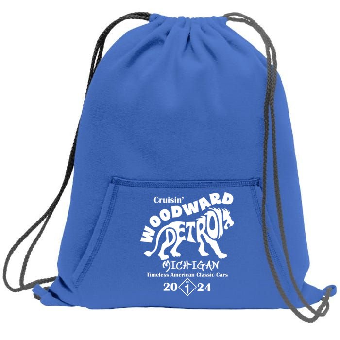 Cruisin Woodward Detroit Michigan Timeless American Classic Cars 2024 M1 Sweatshirt Cinch Pack Bag