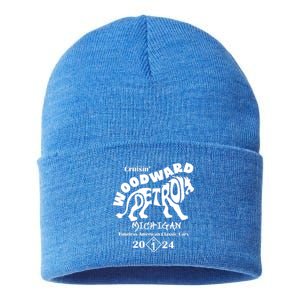 Cruisin Woodward Detroit Michigan Timeless American Classic Cars 2024 M1 Sustainable Knit Beanie