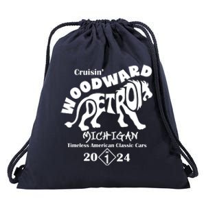 Cruisin Woodward Detroit Michigan Timeless American Classic Cars 2024 M1 Drawstring Bag