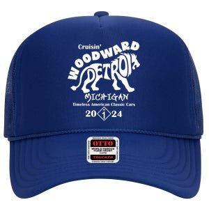 Cruisin Woodward Detroit Michigan Timeless American Classic Cars 2024 M1 High Crown Mesh Back Trucker Hat