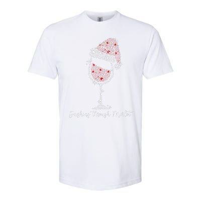 Christmas Wine Dashing Through Merlot Softstyle® CVC T-Shirt