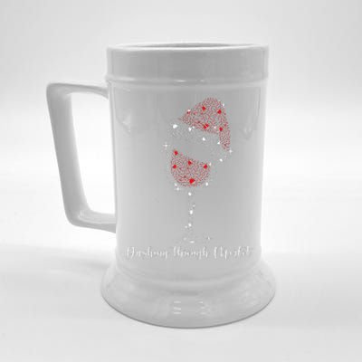 Christmas Wine Dashing Through Merlot Beer Stein