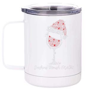 Christmas Wine Dashing Through Merlot 12 oz Stainless Steel Tumbler Cup