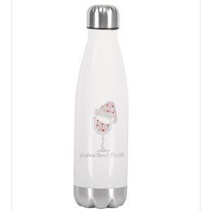 Christmas Wine Dashing Through Merlot Stainless Steel Insulated Water Bottle