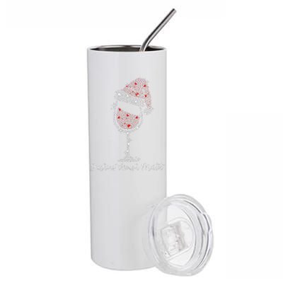 Christmas Wine Dashing Through Merlot Stainless Steel Tumbler