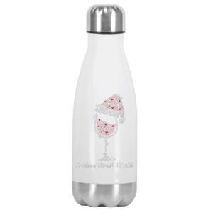 Christmas Wine Dashing Through Merlot Stainless Steel Insulated Water Bottle