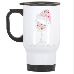 Christmas Wine Dashing Through Merlot Stainless Steel Travel Mug