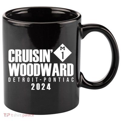 Cruisin Woodward Detroit To Pontiac 2024 M1 Ave Classic Car Cruise 11oz C Handle Ceramic Mug