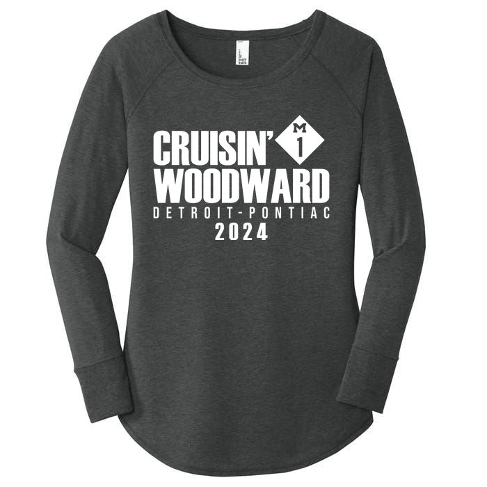 Cruisin Woodward Detroit To Pontiac 2024 M1 Ave Classic Car Cruise Women's Perfect Tri Tunic Long Sleeve Shirt