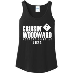 Cruisin Woodward Detroit To Pontiac 2024 M1 Ave Classic Car Cruise Ladies Essential Tank