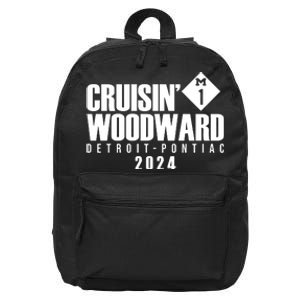 Cruisin Woodward Detroit To Pontiac 2024 M1 Ave Classic Car Cruise 16 in Basic Backpack