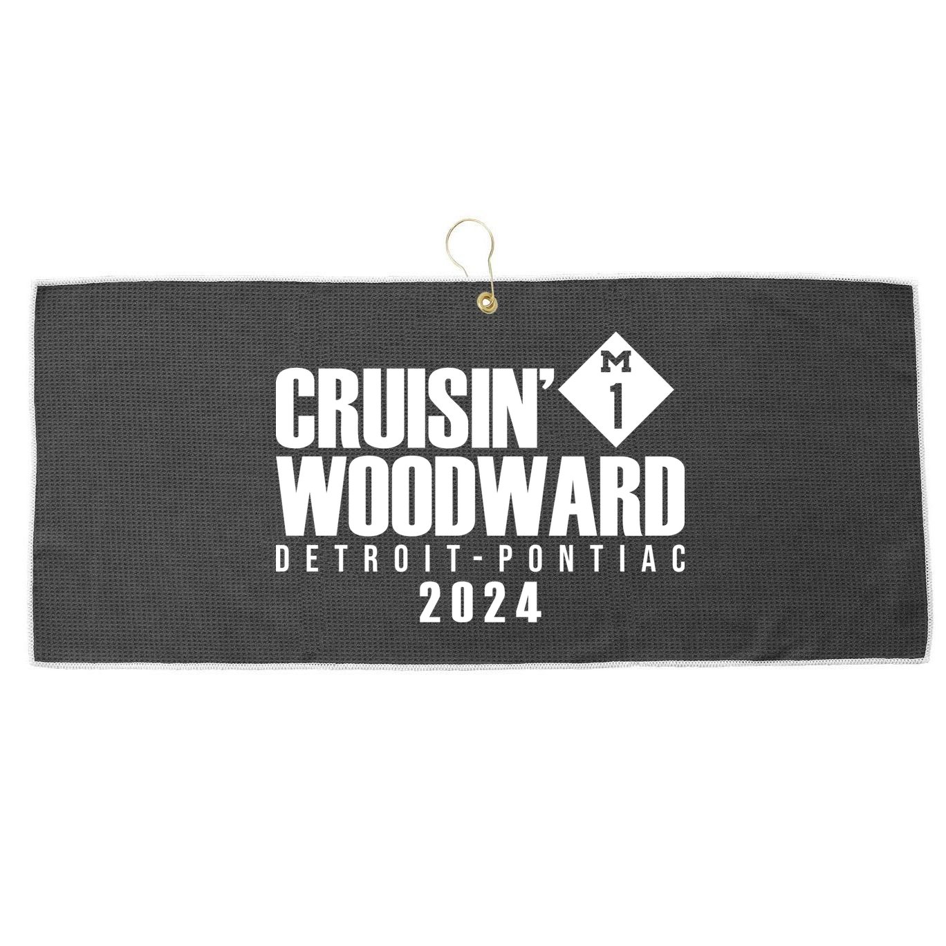 Cruisin Woodward Detroit To Pontiac 2024 M1 Ave Classic Car Cruise Large Microfiber Waffle Golf Towel