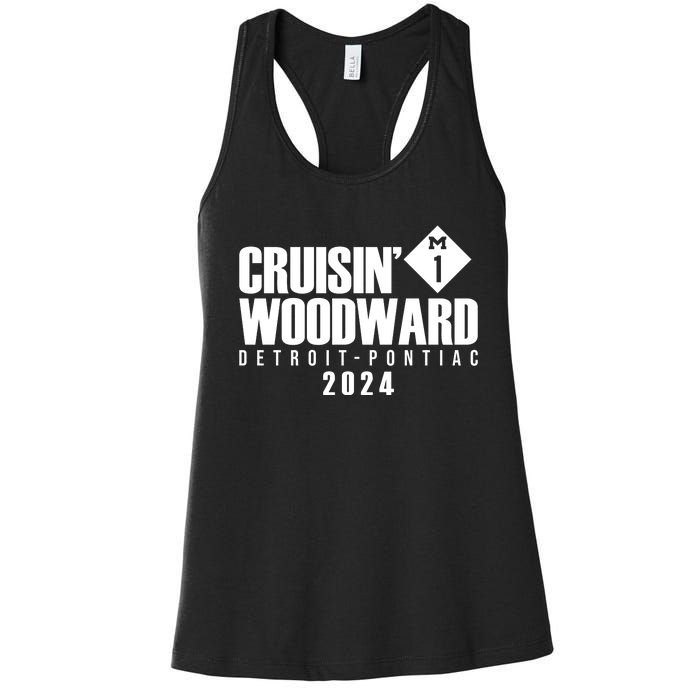 Cruisin Woodward Detroit To Pontiac 2024 M1 Ave Classic Car Cruise Women's Racerback Tank