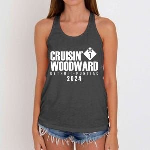 Cruisin Woodward Detroit To Pontiac 2024 M1 Ave Classic Car Cruise Women's Knotted Racerback Tank