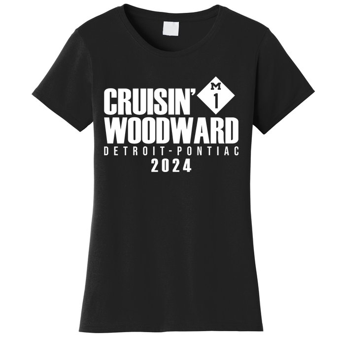 Cruisin Woodward Detroit To Pontiac 2024 M1 Ave Classic Car Cruise Women's T-Shirt