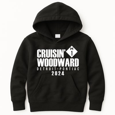 Cruisin Woodward Detroit To Pontiac 2024 M1 Ave Classic Car Cruise Kids Hoodie