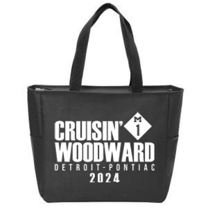 Cruisin Woodward Detroit To Pontiac 2024 M1 Ave Classic Car Cruise Zip Tote Bag