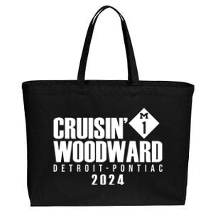 Cruisin Woodward Detroit To Pontiac 2024 M1 Ave Classic Car Cruise Cotton Canvas Jumbo Tote