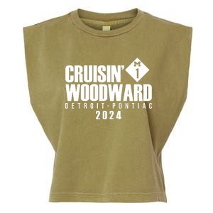 Cruisin Woodward Detroit To Pontiac 2024 M1 Ave Classic Car Cruise Garment-Dyed Women's Muscle Tee