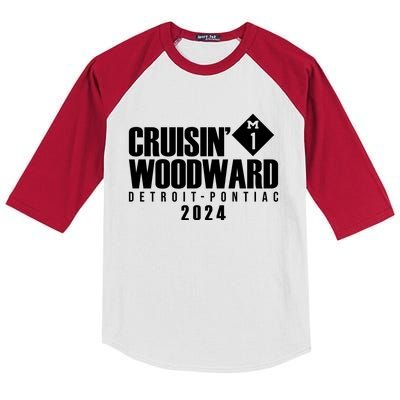 Cruisin Woodward Detroit To Pontiac 2024 M1 Ave Classic Car Cruise Kids Colorblock Raglan Jersey