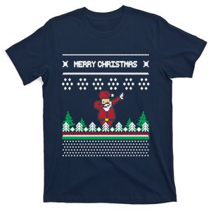 Christmas With Deer Dabbing Santa T-Shirt