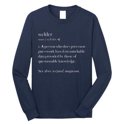 Cool Welder Definition Funny Noun Welding Welders Long Sleeve Shirt