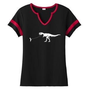 Child With Dinosaur On Leash Freedom Equality Irony Gift Ladies Halftime Notch Neck Tee