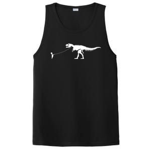 Child With Dinosaur On Leash Freedom Equality Irony Gift PosiCharge Competitor Tank