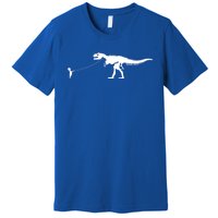 Child With Dinosaur On Leash Freedom Equality Irony Gift Premium T-Shirt