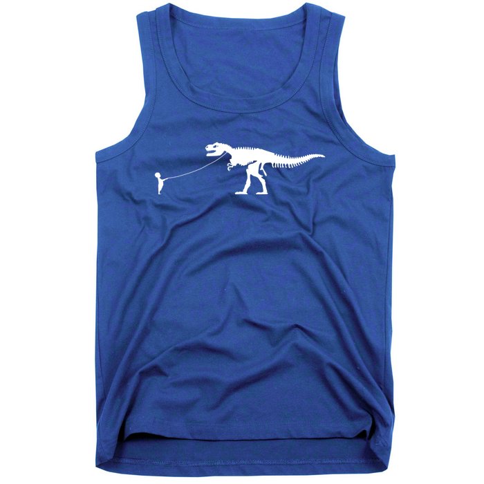 Child With Dinosaur On Leash Freedom Equality Irony Gift Tank Top