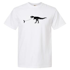 Child With Dinosaur On Leash Freedom Equality Irony Gift Garment-Dyed Heavyweight T-Shirt