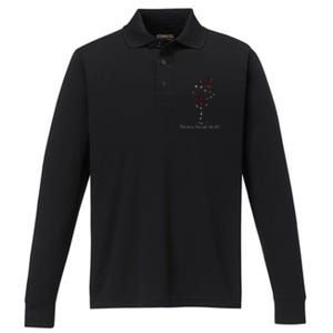 Christmas Wine Dashing Through Merlot Performance Long Sleeve Polo