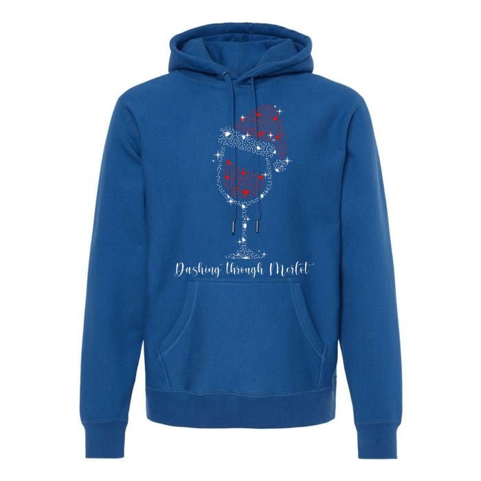 Christmas Wine Dashing Through Merlot Premium Hoodie