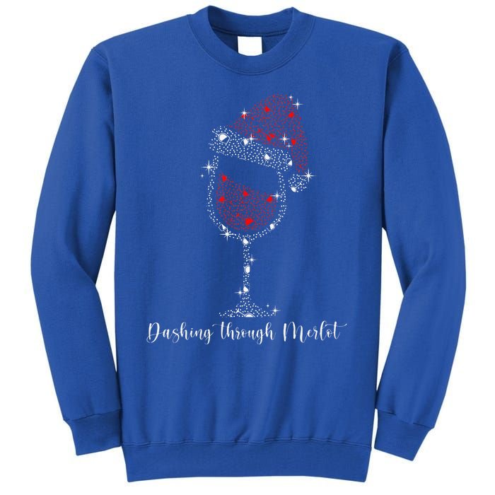 Christmas Wine Dashing Through Merlot Tall Sweatshirt