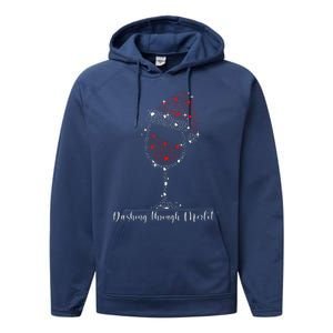 Christmas Wine Dashing Through Merlot Performance Fleece Hoodie