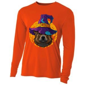 Corgi Witch Dog Funny Halloween Costume Creepy Moon Gift Cooling Performance Long Sleeve Crew