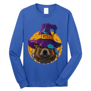 Corgi Witch Dog Funny Halloween Costume Creepy Moon Gift Long Sleeve Shirt