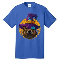 Corgi Witch Dog Funny Halloween Costume Creepy Moon Gift Tall T-Shirt