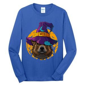 Corgi Witch Dog Funny Halloween Costume Creepy Moon Gift Tall Long Sleeve T-Shirt