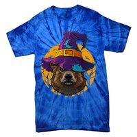 Corgi Witch Dog Funny Halloween Costume Creepy Moon Gift Tie-Dye T-Shirt