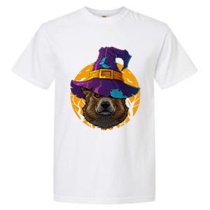 Corgi Witch Dog Funny Halloween Costume Creepy Moon Gift Garment-Dyed Heavyweight T-Shirt