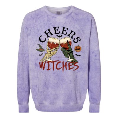 Cheers Witches Drink Witch Halloween Witch Drinking Party Gift Colorblast Crewneck Sweatshirt