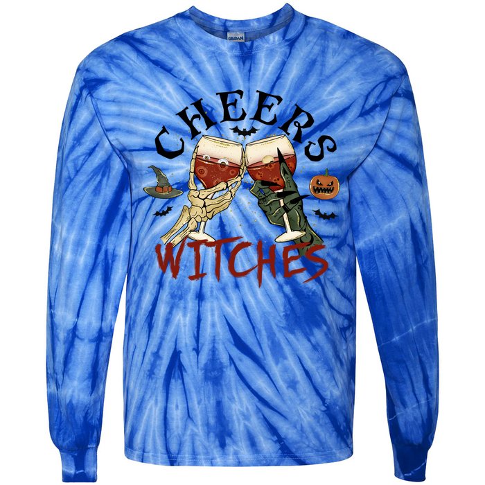 Cheers Witches Drink Witch Halloween Witch Drinking Party Gift Tie-Dye Long Sleeve Shirt